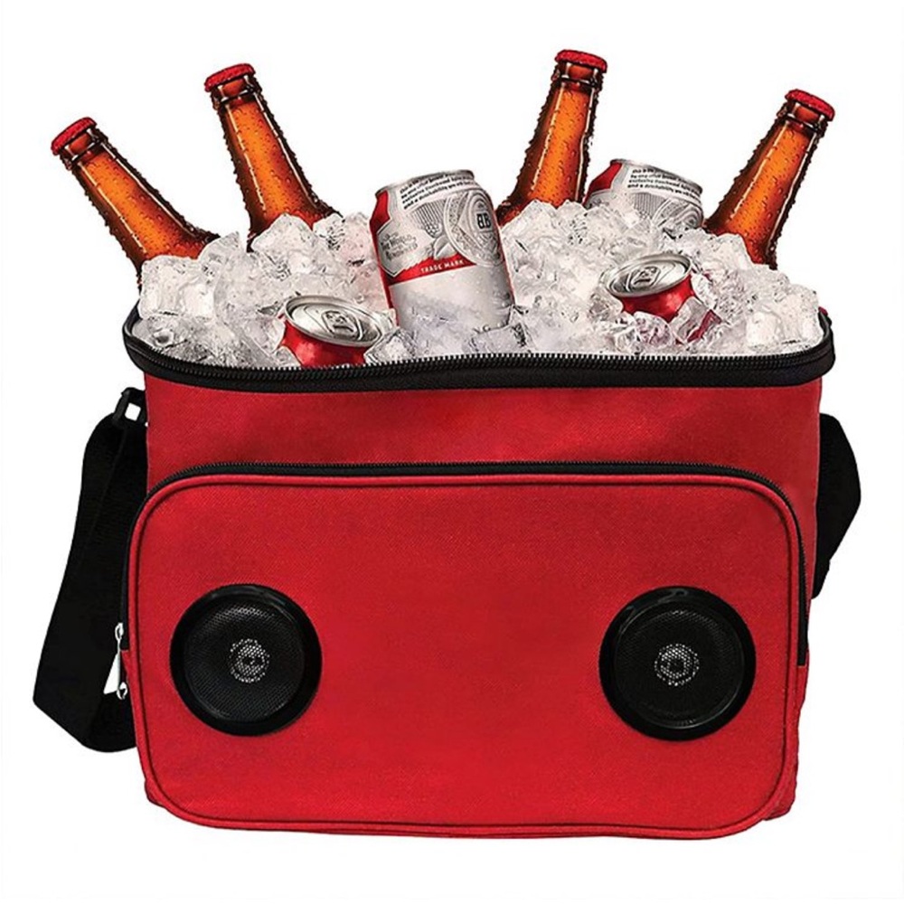 Red Stereo Cooler with Dual Speakers